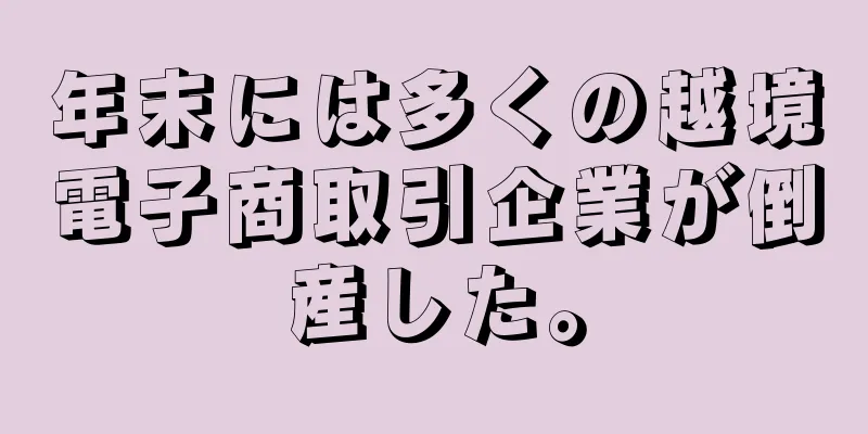 年末には多くの越境電子商取引企業が倒産した。