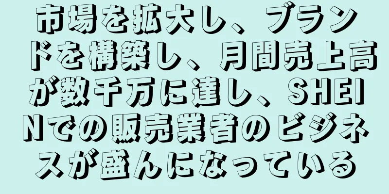 市場を拡大し、ブランドを構築し、月間売上高が数千万に達し、SHEINでの販売業者のビジネスが盛んになっている