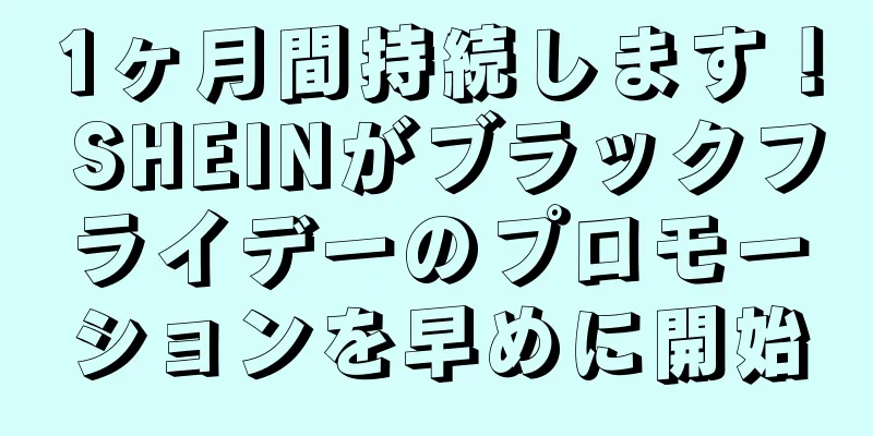 1ヶ月間持続します！ SHEINがブラックフライデーのプロモーションを早めに開始