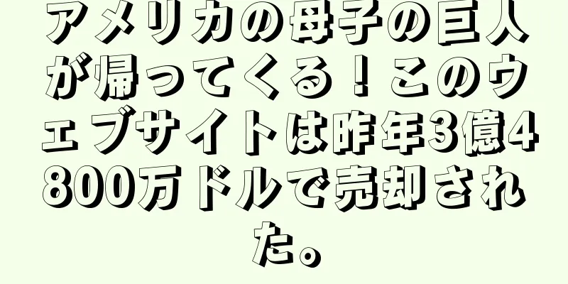 アメリカの母子の巨人が帰ってくる！このウェブサイトは昨年3億4800万ドルで売却された。