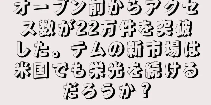 オープン前からアクセス数が22万件を突破した。テムの新市場は米国でも栄光を続けるだろうか？