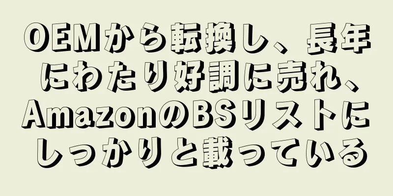 OEMから転換し、長年にわたり好調に売れ、AmazonのBSリストにしっかりと載っている