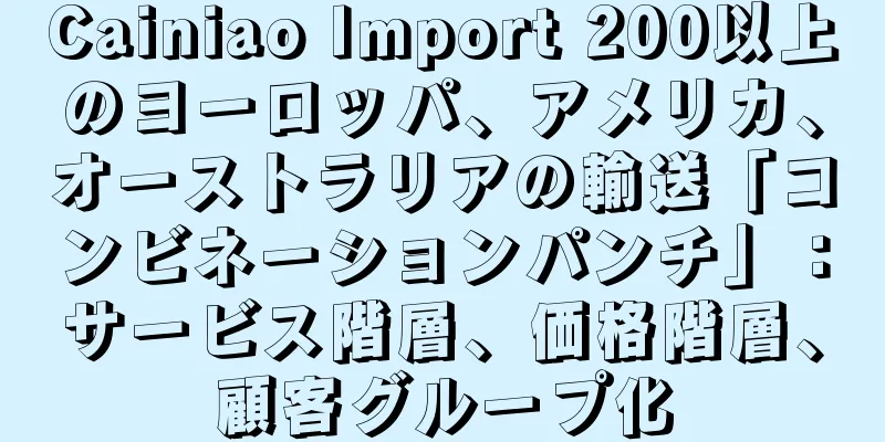 Cainiao Import 200以上のヨーロッパ、アメリカ、オーストラリアの輸送「コンビネーションパンチ」：サービス階層、価格階層、顧客グループ化