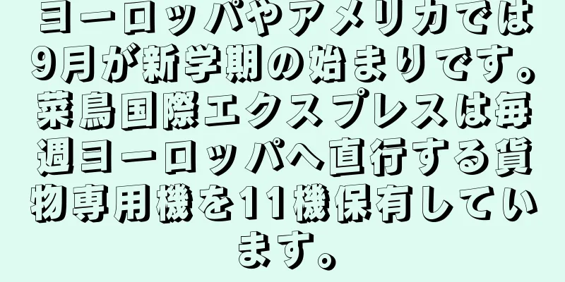 ヨーロッパやアメリカでは9月が新学期の始まりです。菜鳥国際エクスプレスは毎週ヨーロッパへ直行する貨物専用機を11機保有しています。