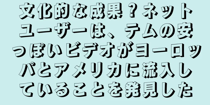 文化的な成果？ネットユーザーは、テムの安っぽいビデオがヨーロッパとアメリカに流入していることを発見した