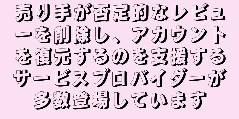 売り手が否定的なレビューを削除し、アカウントを復元するのを支援するサービスプロバイダーが多数登場しています