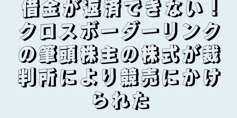 借金が返済できない！クロスボーダーリンクの筆頭株主の株式が裁判所により競売にかけられた