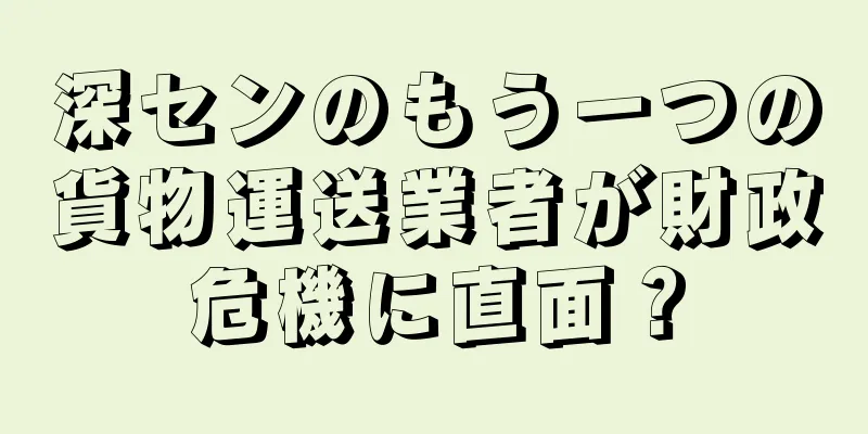 深センのもう一つの貨物運送業者が財政危機に直面？