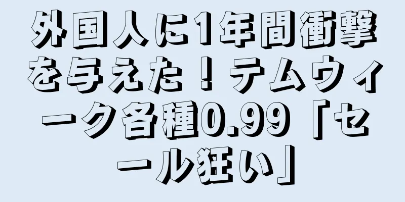 外国人に1年間衝撃を与えた！テムウィーク各種0.99「セール狂い」
