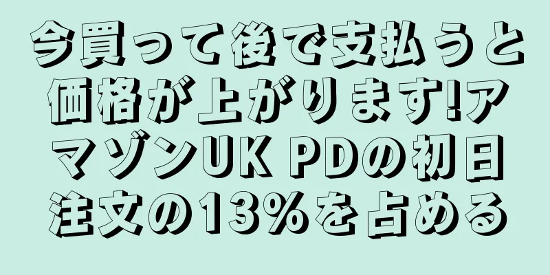 今買って後で支払うと価格が上がります!アマゾンUK PDの初日注文の13%を占める