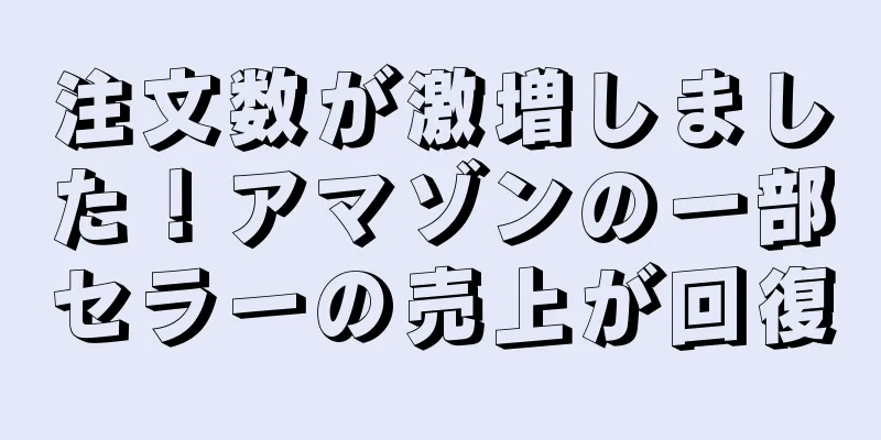 注文数が激増しました！アマゾンの一部セラーの売上が回復