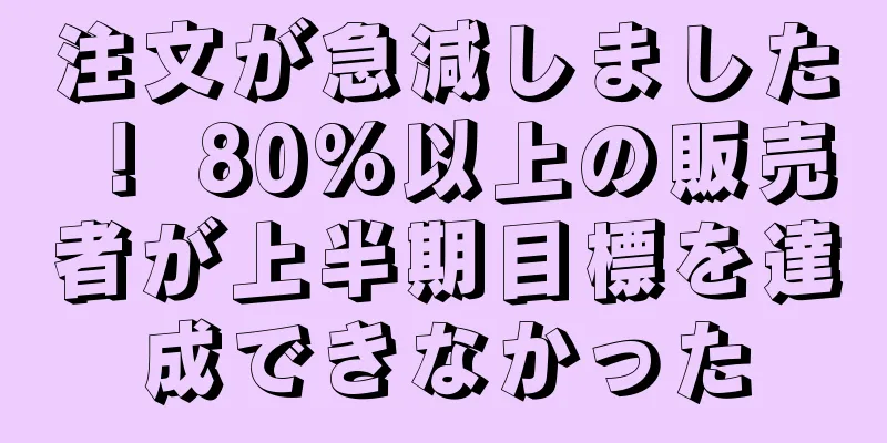 注文が急減しました！ 80%以上の販売者が上半期目標を達成できなかった