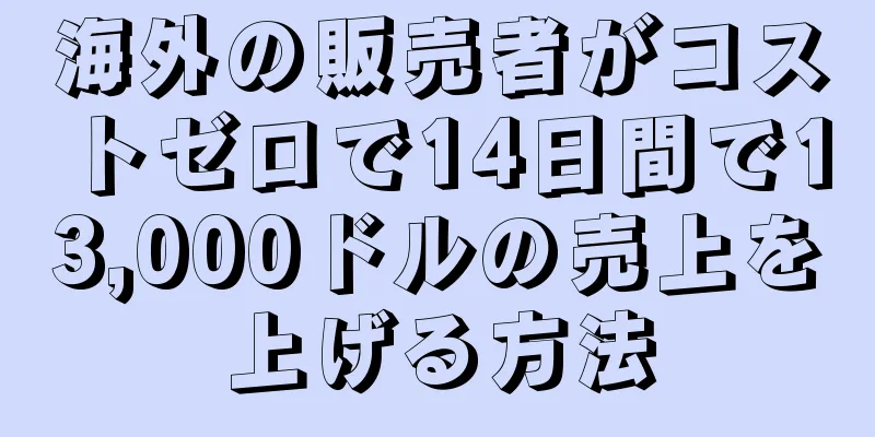 海外の販売者がコストゼロで14日間で13,000ドルの売上を上げる方法