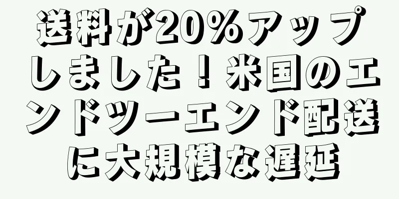 送料が20%アップしました！米国のエンドツーエンド配送に大規模な遅延