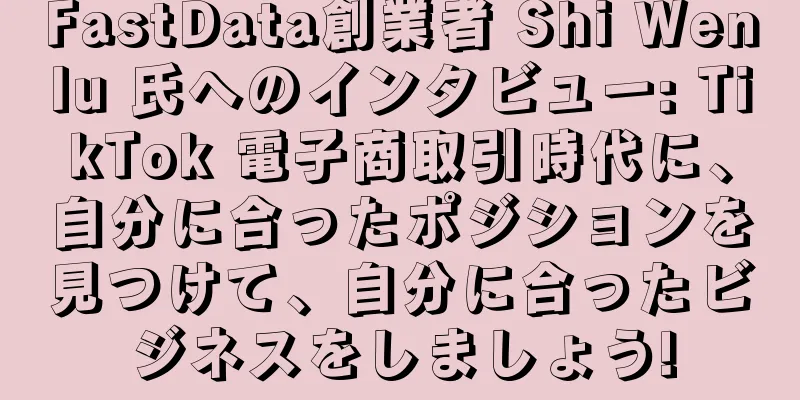 FastData創業者 Shi Wenlu 氏へのインタビュー: TikTok 電子商取引時代に、自分に合ったポジションを見つけて、自分に合ったビジネスをしましょう!