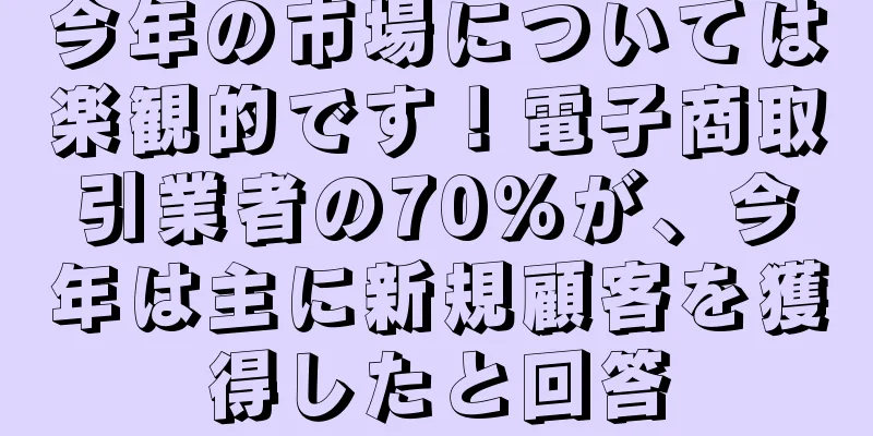 今年の市場については楽観的です！電子商取引業者の70%が、今年は主に新規顧客を獲得したと回答