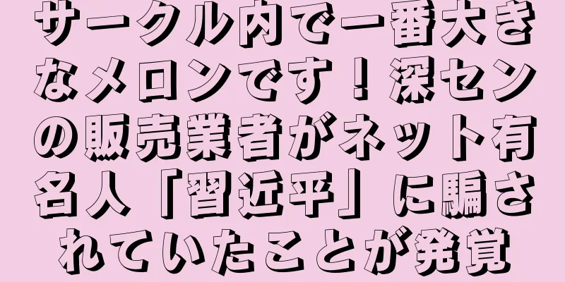 サークル内で一番大きなメロンです！深センの販売業者がネット有名人「習近平」に騙されていたことが発覚