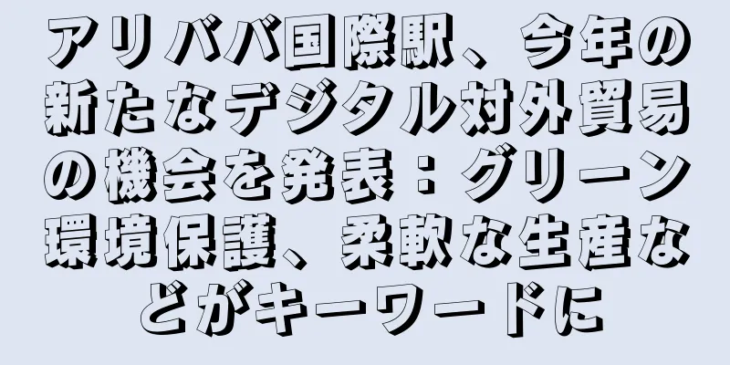 アリババ国際駅、今年の新たなデジタル対外貿易の機会を発表：グリーン環境保護、柔軟な生産などがキーワードに