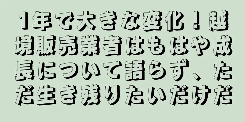 1年で大きな変化！越境販売業者はもはや成長について語らず、ただ生き残りたいだけだ