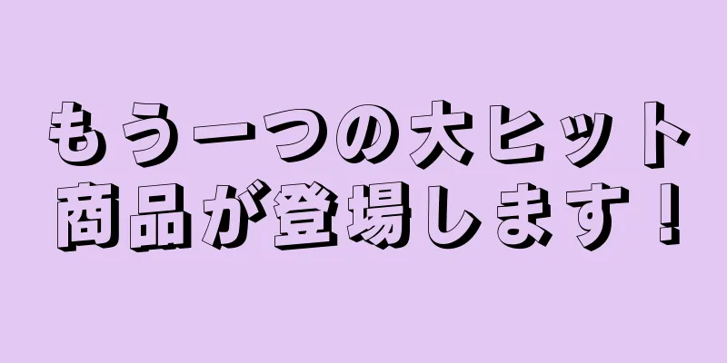 もう一つの大ヒット商品が登場します！
