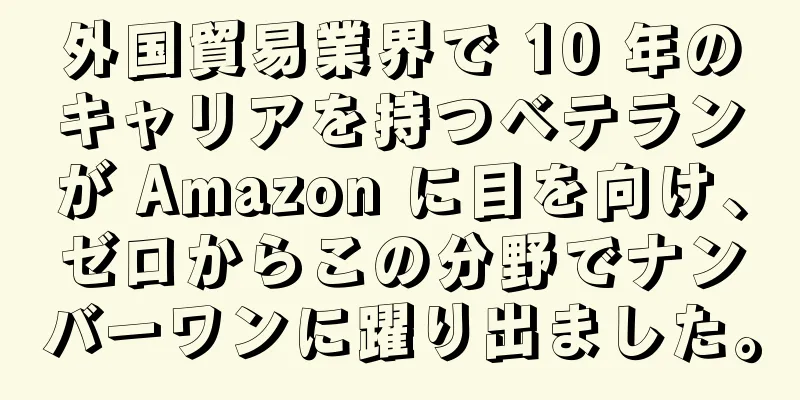 外国貿易業界で 10 年のキャリアを持つベテランが Amazon に目を向け、ゼロからこの分野でナンバーワンに躍り出ました。