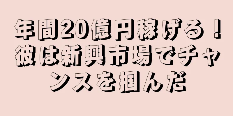年間20億円稼げる！彼は新興市場でチャンスを掴んだ