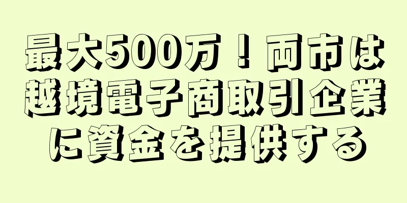 最大500万！両市は越境電子商取引企業に資金を提供する