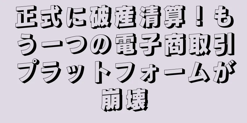正式に破産清算！もう一つの電子商取引プラットフォームが崩壊
