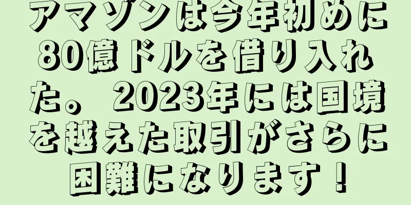 アマゾンは今年初めに80億ドルを借り入れた。 2023年には国境を越えた取引がさらに困難になります！