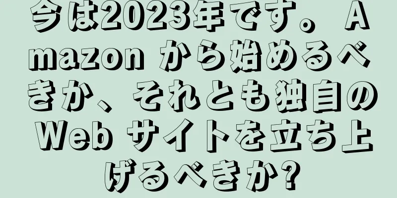 今は2023年です。 Amazon から始めるべきか、それとも独自の Web サイトを立ち上げるべきか?