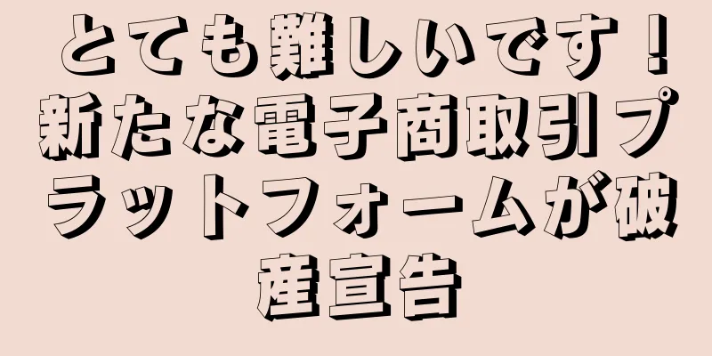 とても難しいです！新たな電子商取引プラットフォームが破産宣告