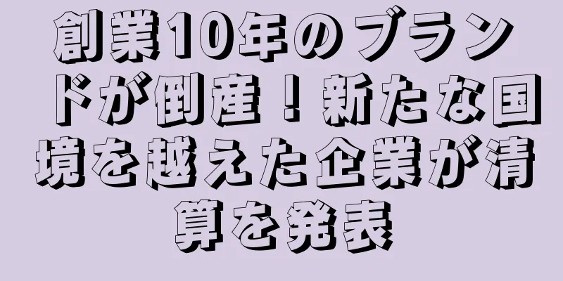 創業10年のブランドが倒産！新たな国境を越えた企業が清算を発表