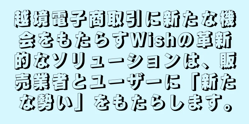 越境電子商取引に新たな機会をもたらすWishの革新的なソリューションは、販売業者とユーザーに「新たな勢い」をもたらします。