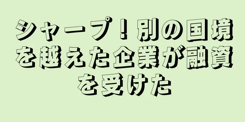 シャープ！別の国境を越えた企業が融資を受けた