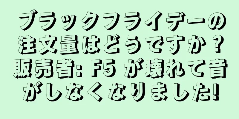 ブラックフライデーの注文量はどうですか？販売者: F5 が壊れて音がしなくなりました!