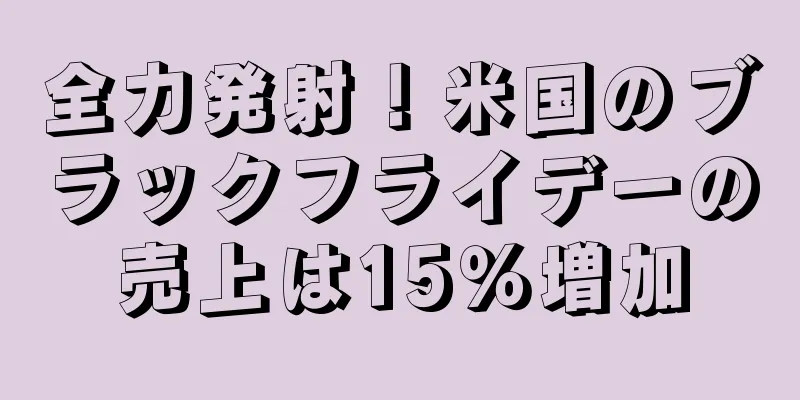 全力発射！米国のブラックフライデーの売上は15％増加