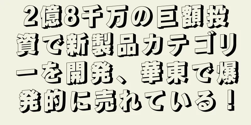 2億8千万の巨額投資で新製品カテゴリーを開発、華東で爆発的に売れている！
