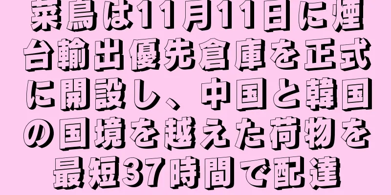 菜鳥は11月11日に煙台輸出優先倉庫を正式に開設し、中国と韓国の国境を越えた荷物を最短37時間で配達