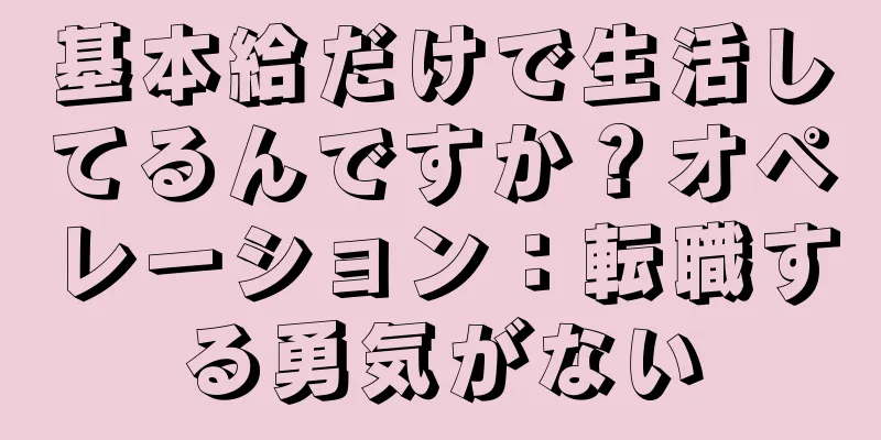 基本給だけで生活してるんですか？オペレーション：転職する勇気がない