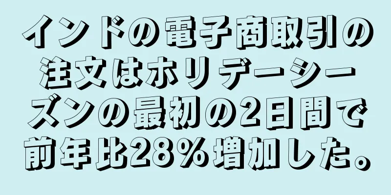 インドの電子商取引の注文はホリデーシーズンの最初の2日間で前年比28％増加した。