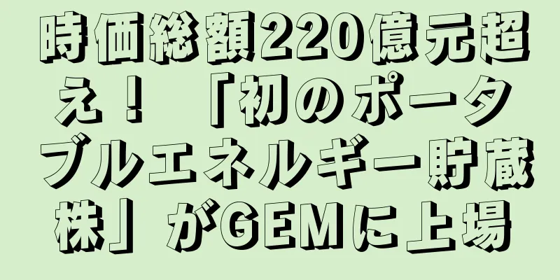 時価総額220億元超え！ 「初のポータブルエネルギー貯蔵株」がGEMに上場
