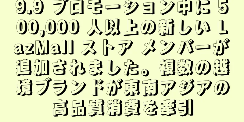 9.9 プロモーション中に 500,000 人以上の新しい LazMall ストア メンバーが追加されました。複数の越境ブランドが東南アジアの高品質消費を牽引
