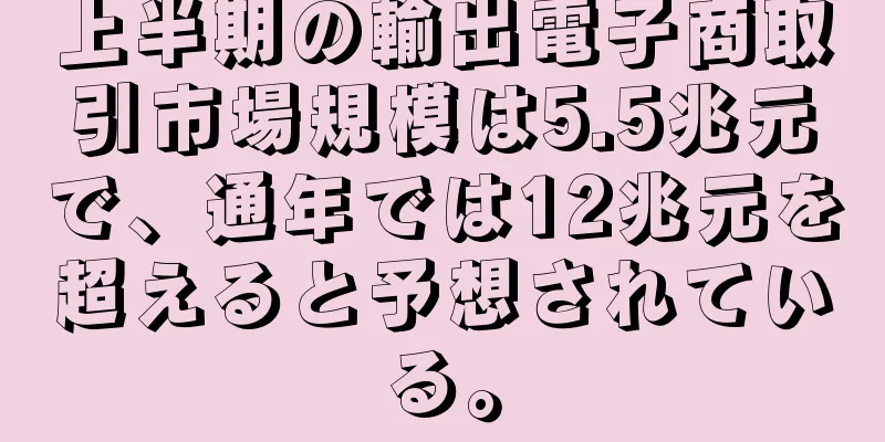 上半期の輸出電子商取引市場規模は5.5兆元で、通年では12兆元を超えると予想されている。