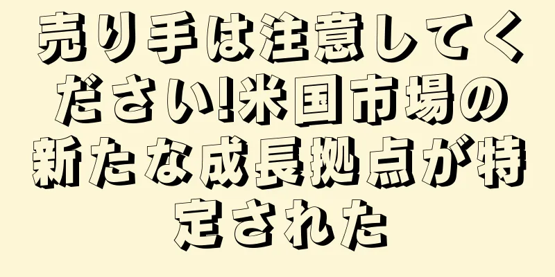 売り手は注意してください!米国市場の新たな成長拠点が特定された