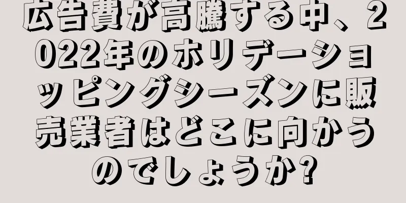 広告費が高騰する中、2022年のホリデーショッピングシーズンに販売業者はどこに向かうのでしょうか?