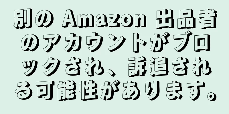 別の Amazon 出品者のアカウントがブロックされ、訴追される可能性があります。