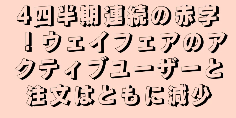 4四半期連続の赤字！ウェイフェアのアクティブユーザーと注文はともに減少