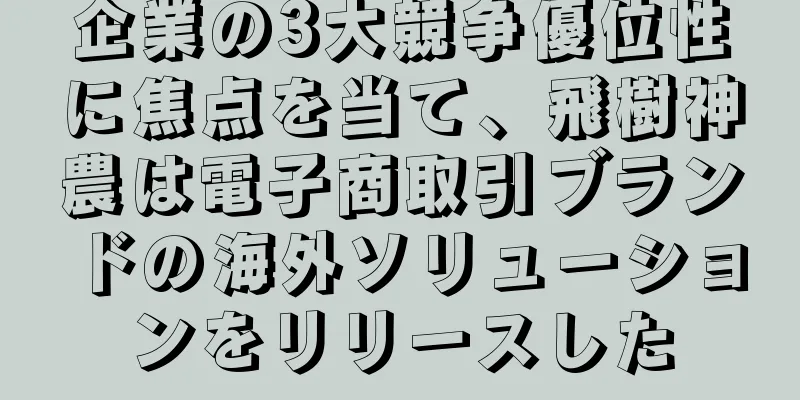 企業の3大競争優位性に焦点を当て、飛樹神農は電子商取引ブランドの海外ソリューションをリリースした