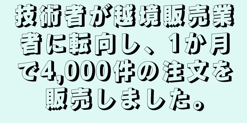 技術者が越境販売業者に転向し、1か月で4,000件の注文を販売しました。
