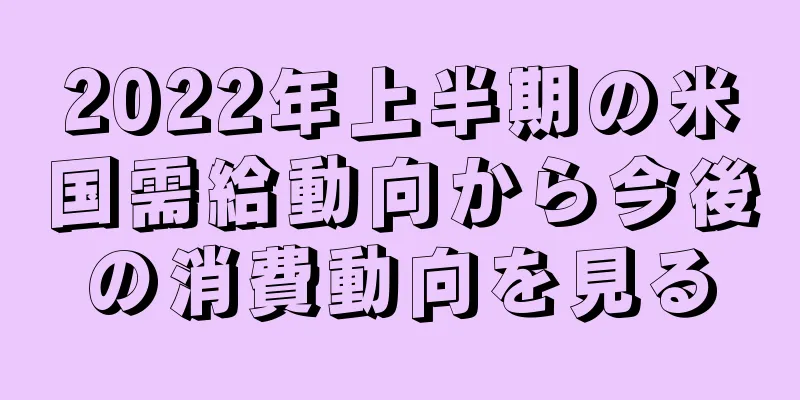 2022年上半期の米国需給動向から今後の消費動向を見る